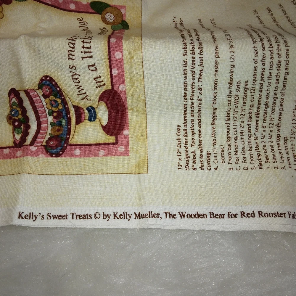 FABRIC Kelly's Sweet Treats DSN# 32184 Fun Kitchen accessory printed panel